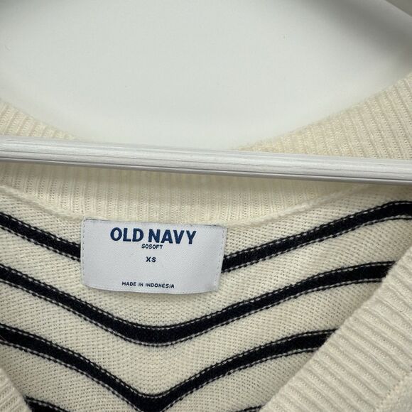 Old Navy So Soft Striped V Neckline Sweater Size Cotton Blend XS - Picture 4 of 6